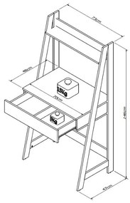 Escrivaninha Mesa Urban Com 1 Gaveta - Branco/castanho