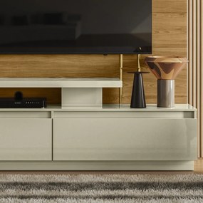 Estante de TV 75 Pol 183cm Sala de Estar Belora M20 - D'Rossi  - Cumaru e Opala