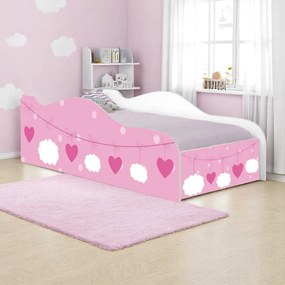 Mini Cama Infantil 157,5x72,5cm com Proteção Lateral Personagens K02 - D'Rossi - NUVEM MENINA