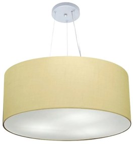 Lustre Pendente Cilíndrico Md-4135 Cúpula em Tecido 70x30cm Algodão Crú - Bivolt