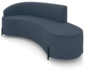 Sofá 4 Lugares Orgânico 220cm Pé Ferro Preto Morgan Suede D03 - D'Rossi - Azul Marinho
