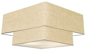 Plafon Duplo Quadrado Md-3022 Cúpula em Tecido 25/50x35cm Rústico Bege - Bivolt
