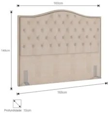 Cabeceira Cama Box Casal Queen 160cm Siena Z37 Linho Bege Cru - Mpozen