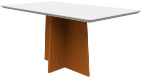 Mesa de Jantar Angra 160 cm Off White Base Ypê - D'Rossi