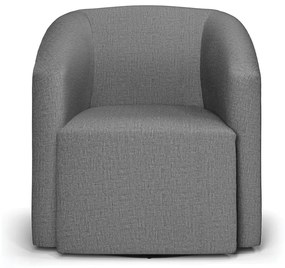 Poltrona Decorativa Base Giratória Stella Max Linho D03 - D'Rossi - A26 Grafite