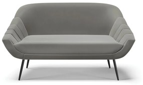 Namoradeira 02 Lugares Giovana Suede Grafite Pés Palito de Ferro - D'Rossi
