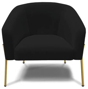 Poltrona Decorativa Pé de Ferro Dourado Stella Linho D03 - D'Rossi - A79 Preto