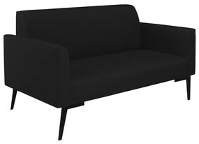 Sofá Namoradeira com 2 Poltronas Pés Villach Marisa Linho D03 - D'Rossi - A79 Preto