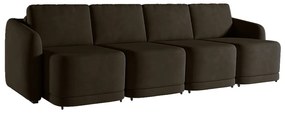 Sofá Cama Modulado Retrátil e Reclinável Decorativo Varsóvia 396cm Veludo Marrom G33 - Gran Belo