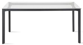 Mesa de Jantar Mila Tampo Vidro Base Aço Preto Fosco 140cm - 55733 Sun House