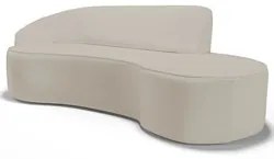 Sofá Living 4 Lugares 300cm Braço Esquerdo Mozart D06 Sintético Bege