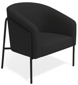 Poltrona Sala Industrial Alta Preto Stella Veludo D03 - D'Rossi - Preto