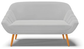 Namoradeira 02 Lugares Giovana Suede Cinza Pés Palito Castanho - D'Rossi