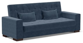 Sofá Cama Casal 3 Lugares 210cm Lisboa Suede D03 - D'Rossi - Azul Marinho