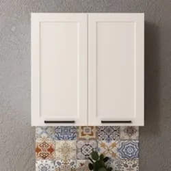 Armário Cozinha Aéreo 80cm Com 2 Portas Zaya Branco T01     - Mpozenat