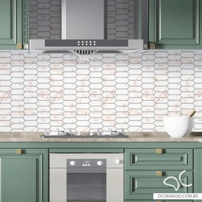 Papel de Parede Pastilha Mosaico Six Mármore Color