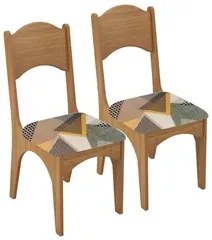 Kit 2 Cadeiras para Sala de Jantar 100% MDF Assento Estofado CA18 Frei
