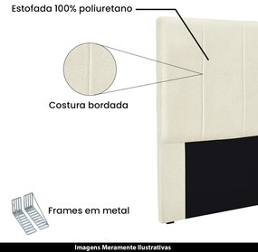 Cabeceira Decorativa Casal 1,40M Erza Linho Natural G63 - Gran Belo