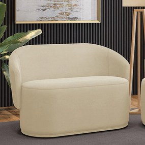Sofá 2 Lugares Namoradeira Orgânica para Sala Malu Suede M11 - D'Rossi - Bege
