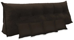 Kit Almofada Mel 1,00 + 4 Almofadas 40x40 Suede Marrom