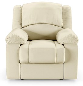 Poltrona do Papai Descanso Reclinável Sala de Cinema Madrid Power Elétrica Massagem USB PU Bege G23