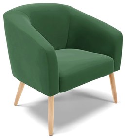 Sofá Namoradeira e Poltrona Pé Palito Natural  Stella Veludo D03 - D'Rossi - Verde