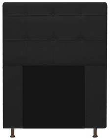 Kit Cabeceira e Calçadeira Baú Estofada Mel 90 cm Solteiro Com Capitonê Corano Preto - ADJ Decor