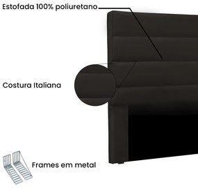 Cabeceira Cama Box Casal 140cm La Italiana Corano Marrom - Sheep Estofados - Marrom