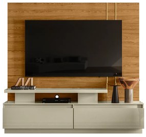 Estante de TV 75 Pol 183cm Sala de Estar Belora M20 - D'Rossi  - Cumaru e Opala