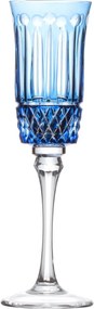 Taça de Cristal Lapidado P/ Champagne - Azul Claro - 69  Azul Claro - 69
