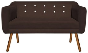 Kit 01 Namoradeira 02 Lugares e 02 Poltronas Giratória Julia Suede com Strass Base Madeira MM30 D'Rossi - Marrom