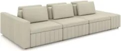 Sofá Ilha e Puff Sala Living 335cm Siesta M22 Linho Areia - Mpozena