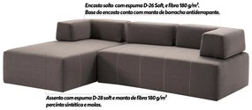 Sofá Decorativo 2 Módulos e 3 Encostos Happiness Linho Cinza G66 - Gran Belo