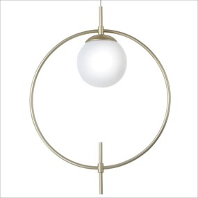 Pendente Cerchio 50,5X12X38Cm Metal Alumínio E Globo Ø12Cm 01Xg9 - Old... (CAFÉ)