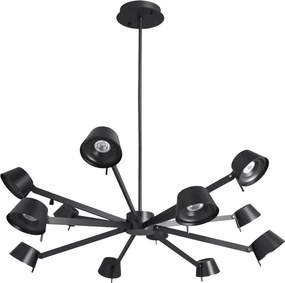 Pendente Led Aluminio Preto 63W 3000K Copo