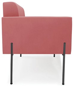 Sofá Namoradeira 2 Lugares Pé de Ferro Preto Elisa Suede D03 - D'Rossi - Rose
