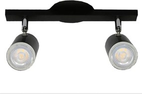 Spot De Sobrepor Duplo Aluminio - PRETO FOSCO