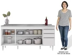 Balcão Gabinete Com Pia 180cm Dallas Branco - Lumil