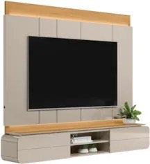 Painel Para TV Suspenso 75 Pol 200cm Macau L06 Tauari/Off - Mpozenato