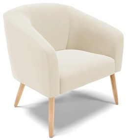 Poltrona Decorativa Pé Palito Natural Stella Veludo Bege D03 - D'Rossi