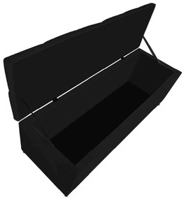 Calçadeira Estofada Liverpool 140 cm Casal Corano Preto - ADJ Decor