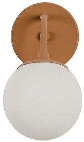 Arandela Pipoca 12X21X16Cm 1Xg9 / Globo Ø12Cm | Usina 16741/1 (MR-T - Marrom Texturizado, AMBAR)