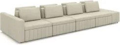 Sofá Ilha e Puff Sala Living 425cm Siesta M22 Linho Areia    - Mpozena