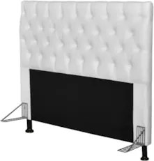 Cabeceira Cama Box Casal Queen 160cm Cristal Sintético Branco - MV Est