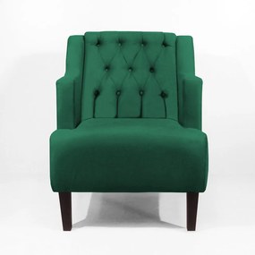 Poltrona Classic Suede Verde Bandeira Pés Palito Sala, Quarto, Decoração