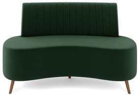 Sofá Living Decorativo 2 Lugares 1,35M Katara Verde Escuro Veludo G33 - Gran Belo