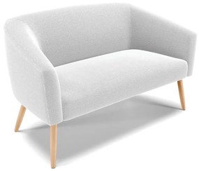 Sofá 2 Lugares Namoradeira Pé Palito Natural Stella Bouclê Off White D03 - D'Rossi
