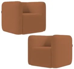 Poltrona para Sala de Estar Decorativa Kit com 2 Maggie Z08 Boucle Ter