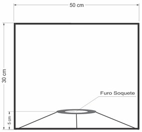 Cúpula em tecido quadrada abajur luminária cp-4077 30/50x50cm branco