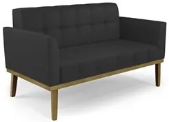 Sofá Namoradeira e 2 Poltronas Base Madeira Castanho Ana Sintético Pre